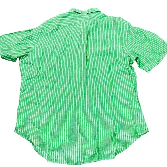 Ralph Lauren 100% Linen Shirt Mens 2XL Green Button Down Preppy - Picture 5 of 9
